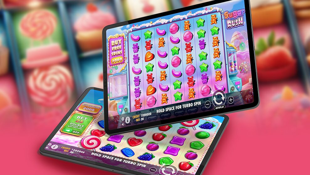 Portada de la slot Sugar Rush en un dispositivo móvil.